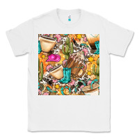 White western cowgirl coffee cup with cowhide seamless pattern bbs Classic Tee - BundleAndBundleShop