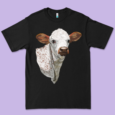Texas Longhorn Calf Face Premium Tee Designed By Lillyallendesigns
