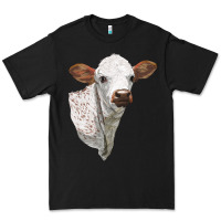 Black Texas Longhorn Calf Face Premium Tee - LillyAllenDesigns
