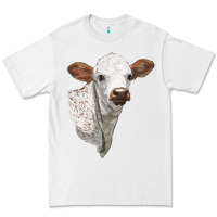 White Texas Longhorn Calf Face Premium Tee - LillyAllenDesigns