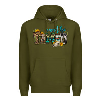 Army Green can't be tamed bull skull Premium Hoodie - OliviaCreatesArt