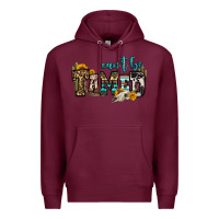 Burgundy can't be tamed bull skull Premium Hoodie - OliviaCreatesArt