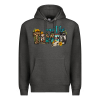 Charcoal Heather can't be tamed bull skull Premium Hoodie - OliviaCreatesArt