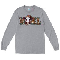 Heather Grey western christmas baby cow noel Long Sleeve Tee - Jasminsmagicworld