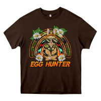 Chocolate Brown easter egg hunter  rabbit rainbow Heavy Core Tee - BarkalooDesign
