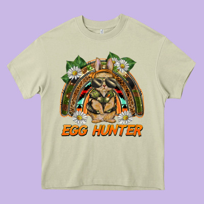 Easter Egg Hunter  Rabbit Rainbow Heavy Core Tee Designed By Barkaloodesign