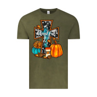 Vintage Olive thankful cross Vintage Tee - JahusDesignShop