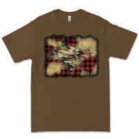 Cacao buffalo plaid christmas camouflage glitter background Premium Tee - Jasminsmagicworld