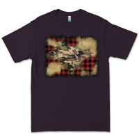 Plum buffalo plaid christmas camouflage glitter background Premium Tee - Jasminsmagicworld