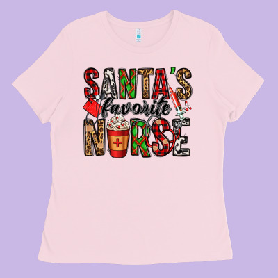 Santa's Favorite Nurse Ladies Tee Designed By Jasminsmagicworld
