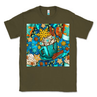 Army Green winter coffee cups and snow with plaid seamless pattern bbs Classic Tee - BundleAndBundleShop