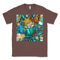 Chestnut winter coffee cups and snow with plaid seamless pattern bbs Classic Tee - BundleAndBundleShop