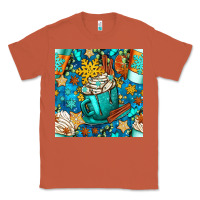 Copper winter coffee cups and snow with plaid seamless pattern bbs Classic Tee - BundleAndBundleShop
