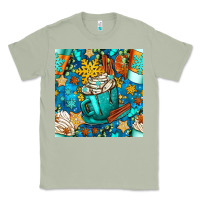 Matcha winter coffee cups and snow with plaid seamless pattern bbs Classic Tee - BundleAndBundleShop