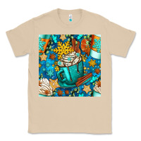 Mushroom winter coffee cups and snow with plaid seamless pattern bbs Classic Tee - BundleAndBundleShop