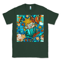 Sports Green winter coffee cups and snow with plaid seamless pattern bbs Classic Tee - BundleAndBundleShop