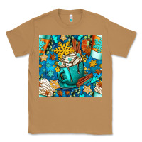 Toasted Coconut winter coffee cups and snow with plaid seamless pattern bbs Classic Tee - BundleAndBundleShop