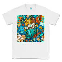 White winter coffee cups and snow with plaid seamless pattern bbs Classic Tee - BundleAndBundleShop