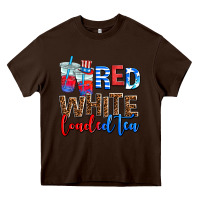 Chocolate Brown Red white loaded tea Heavy Core Tee - AdoDesignShop