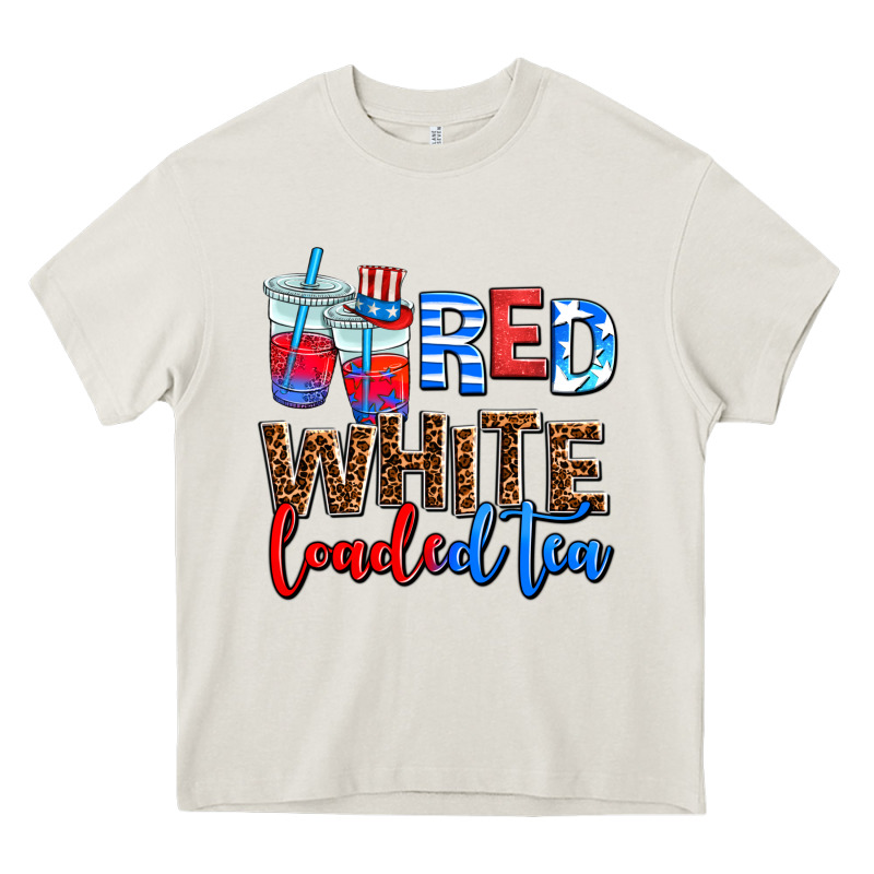 Red White Loaded Tea Heavy Core Tee by AdoDesignShop | Teevron