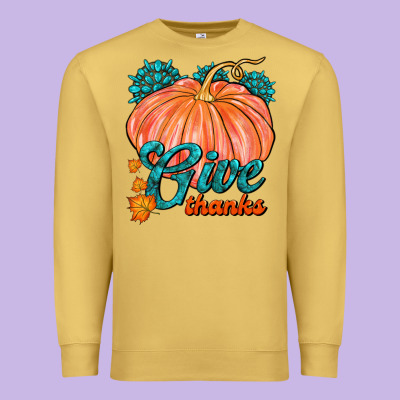 Give Thanks Premium Sweatshirt Designed By Fadigitalartstudio