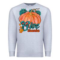 Heather Grey Give Thanks Premium Sweatshirt - FaDigitalArtStudio