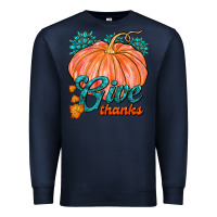 Navy Give Thanks Premium Sweatshirt - FaDigitalArtStudio