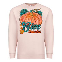 Pale Pink Give Thanks Premium Sweatshirt - FaDigitalArtStudio