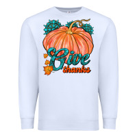 White Give Thanks Premium Sweatshirt - FaDigitalArtStudio