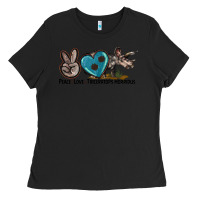 Black peace love triceratops horridus Ladies Tee - LillyAllenDesigns
