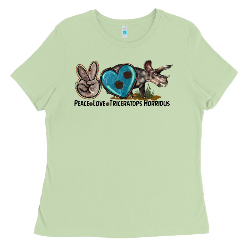 Peace Love Triceratops Horridus Ladies Tee by LillyAllenDesigns | Teevron