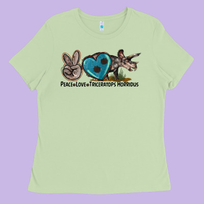 Peace Love Triceratops Horridus Ladies Tee Designed By Lillyallendesigns