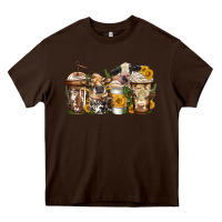 Chocolate Brown cows coffee cups Heavy Core Tee - Jasminsmagicworld