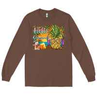 Chestnut hello summer pineapple Long Sleeve Tee - BarkalooDesign