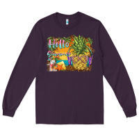 Plum hello summer pineapple Long Sleeve Tee - BarkalooDesign
