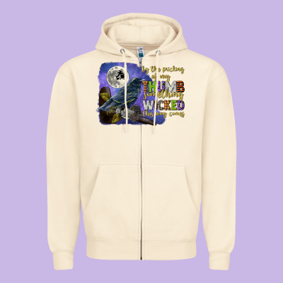 Something Wicked This Way Comes Zipper Hoodie Designed By Cowgirlartshop