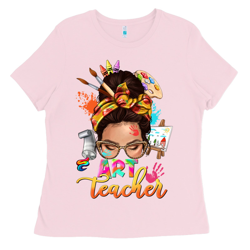 Art Teacher Messy Bun Ladies Tee by NancyCooperArtShop | Teevron