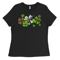 Black western cowhide leopard glitter shamrocks Ladies Tee - Jasminsmagicworld