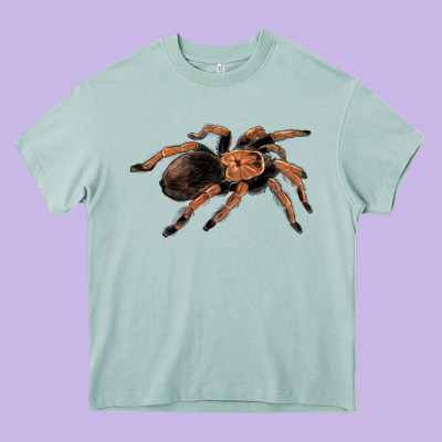 Mexican Red Knee Tarantula Heavy Core Tee Designed By Lillyallendesigns