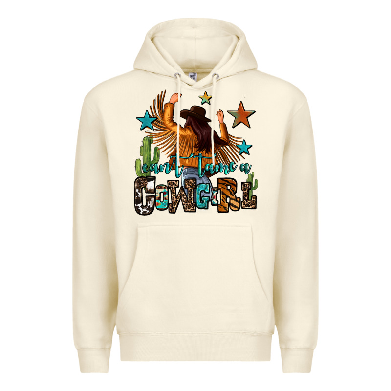 Can't Tame A Cowgirl Premium Hoodie by OliviaCreatesArt | Teevron