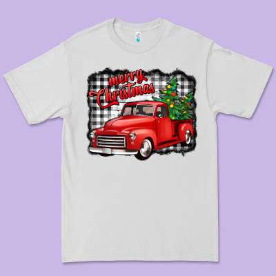Merry Christmas Red Truck Christmas Trees Premium Tee Designed By Jasminsmagicworld