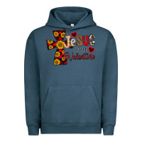 Pigment Midnight Navy Jesus is My Valentine Cross Urban Hoodie - CowhideDigitalArt