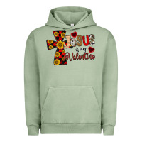 Pigment Oil Green Jesus is My Valentine Cross Urban Hoodie - CowhideDigitalArt