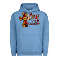 Pigment Pebble Blue Jesus is My Valentine Cross Urban Hoodie - CowhideDigitalArt
