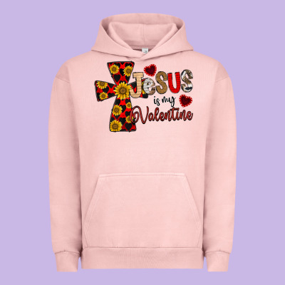 Jesus Is My Valentine Cross Urban Hoodie Designed By Cowhidedigitalart