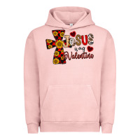 Pigment Salmon Jesus is My Valentine Cross Urban Hoodie - CowhideDigitalArt