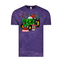 Cloud Purple farm tractor christmas Vintage Tee - MaliasSmallBusiness