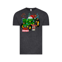 Vintage Black farm tractor christmas Vintage Tee - MaliasSmallBusiness