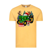 Vintage Mustard farm tractor christmas Vintage Tee - MaliasSmallBusiness