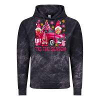 Cloud Black Tis' the season pink Christmas gnomes truck Vintage Hoodie - NancyCooperArtShop